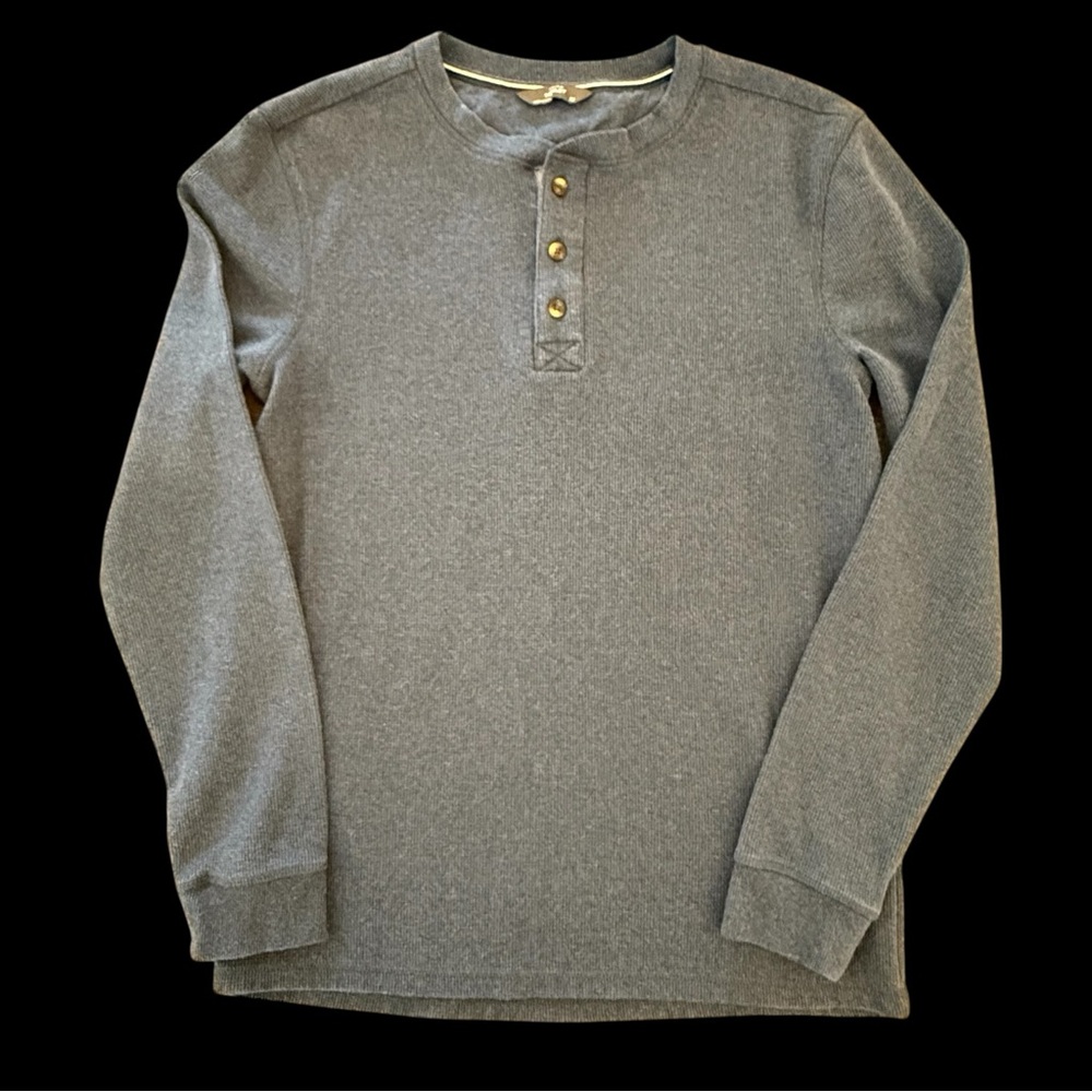 Men's long sleeve waffle knit thermal Henley Size Med Base Layer